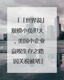 「世界说」规模小负担大，美国小企业哀叹生存之路因关税被堵