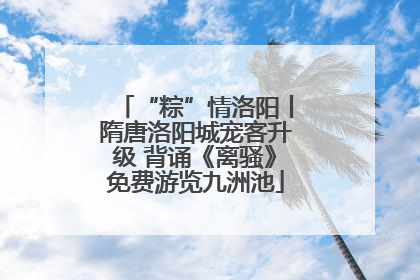 “粽”情洛阳丨隋唐洛阳城宠客升级 背诵《离骚》免费游览九洲池