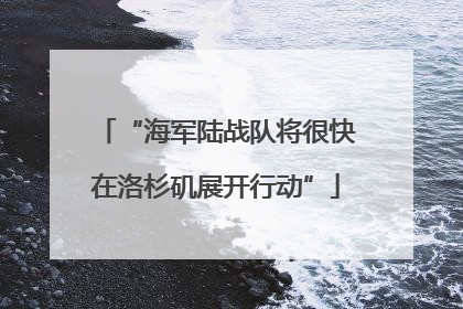 “海军陆战队将很快在洛杉矶展开行动”