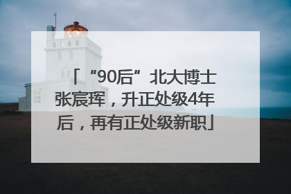 “90后”北大博士张宸珲，升正处级4年后，再有正处级新职