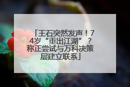 王石突然发声！74岁“重出江湖”？称正尝试与万科决策层建立联系