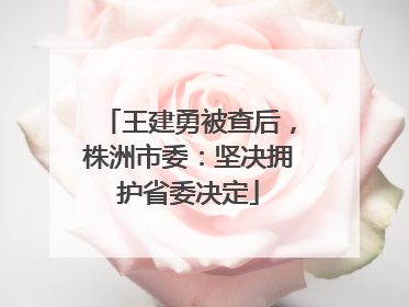 王建勇被查后，株洲市委：坚决拥护省委决定