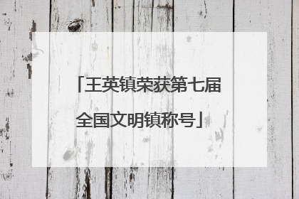 王英镇荣获第七届全国文明镇称号
