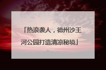热浪袭人，德州沙王河公园打造清凉秘境