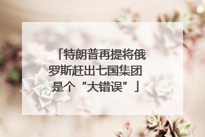 特朗普再提将俄罗斯赶出七国集团是个“大错误”