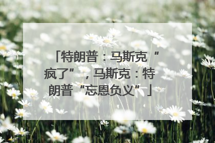 特朗普：马斯克“疯了”，马斯克：特朗普“忘恩负义”
