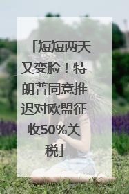 短短两天又变脸！特朗普同意推迟对欧盟征收50%关税