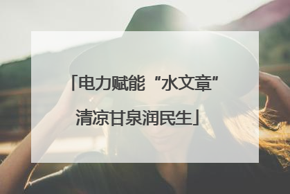 电力赋能“水文章” 清凉甘泉润民生