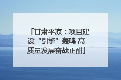 甘肃平凉：项目建设“引擎”轰鸣 高质量发展奋战正酣