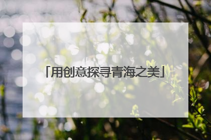 用创意探寻青海之美
