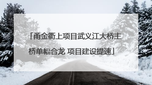 甬金衢上项目武义江大桥主桥单幅合龙 项目建设提速