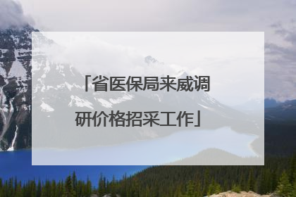 省医保局来威调研价格招采工作