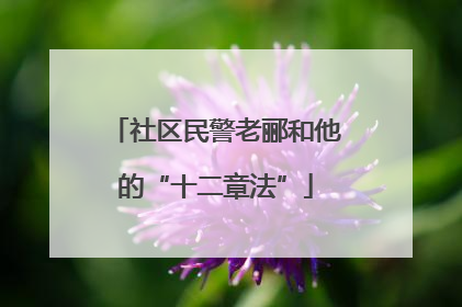 社区民警老郦和他的“十二章法”