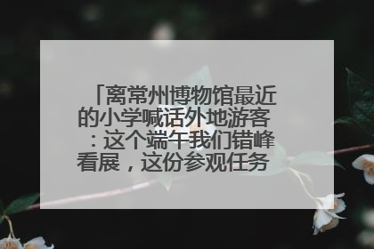 离常州博物馆最近的小学喊话外地游客：这个端午我们错峰看展，这份参观任务单赶快收藏