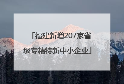 福建新增207家省级专精特新中小企业