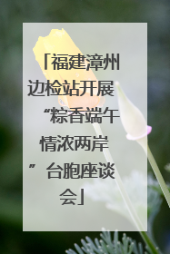 福建漳州边检站开展“粽香端午 情浓两岸”台胞座谈会
