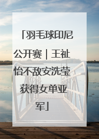 羽毛球印尼公开赛｜王祉怡不敌安洗莹 获得女单亚军
