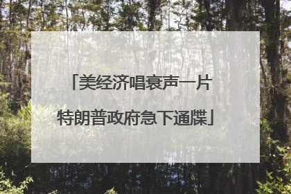 美经济唱衰声一片 特朗普政府急下通牒