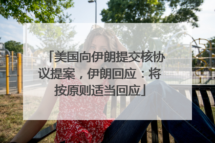 美国向伊朗提交核协议提案，伊朗回应：将按原则适当回应