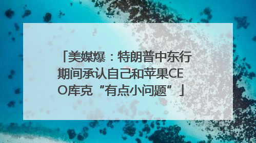 美媒爆：特朗普中东行期间承认自己和苹果CEO库克“有点小问题”
