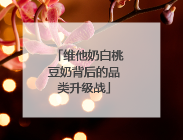 维他奶白桃豆奶背后的品类升级战