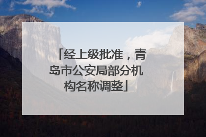 经上级批准，青岛市公安局部分机构名称调整