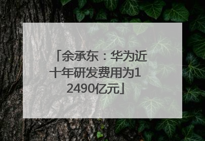 余承东：华为近十年研发费用为12490亿元