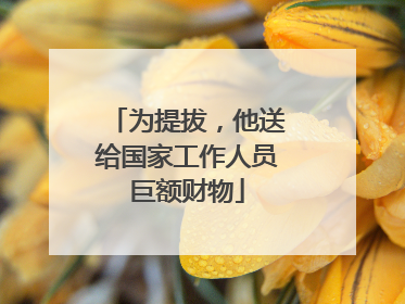 为提拔，他送给国家工作人员巨额财物