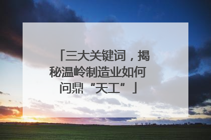 三大关键词，揭秘温岭制造业如何问鼎“天工”