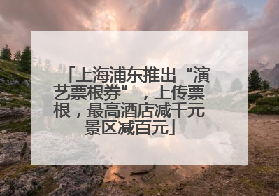 上海浦东推出“演艺票根券”，上传票根，最高酒店减千元景区减百元