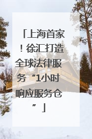 上海首家！徐汇打造全球法律服务“1小时响应服务仓”