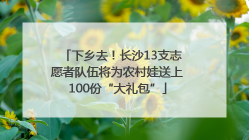 下乡去！长沙13支志愿者队伍将为农村娃送上100份“大礼包”