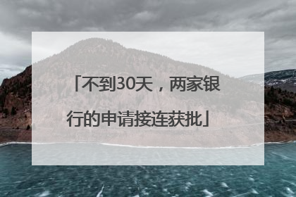 不到30天,两家银行的申请接连获批