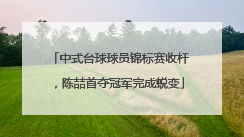 中式台球球员锦标赛收杆，陈喆首夺冠军完成蜕变