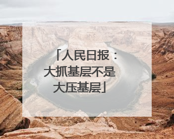 人民日报：大抓基层不是大压基层