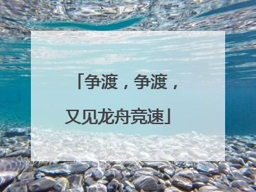 争渡，争渡，又见龙舟竞速