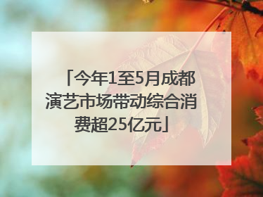 今年1至5月成都演艺市场带动综合消费超25亿元