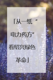 从一纸“电力药方”看绍兴绿色革命