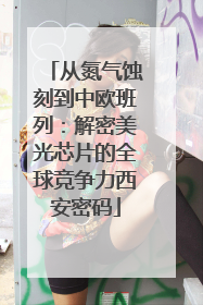 从氮气蚀刻到中欧班列：解密美光芯片的全球竞争力西安密码