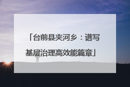 台前县夹河乡：谱写基层治理高效能篇章