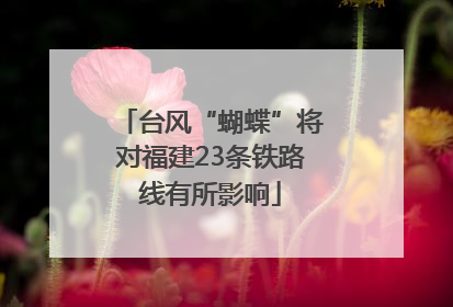台风“蝴蝶”将对福建23条铁路线有所影响