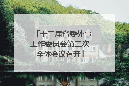 十三届省委外事工作委员会第三次全体会议召开