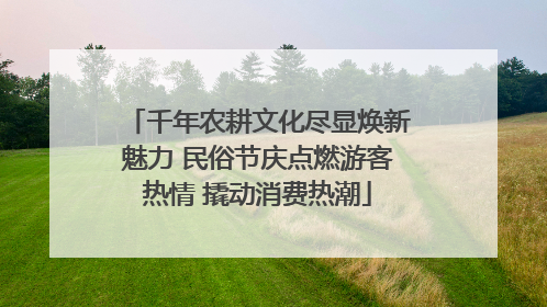 千年农耕文化尽显焕新魅力 民俗节庆点燃游客热情 撬动消费热潮