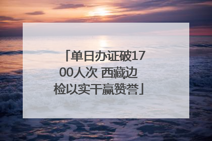 单日办证破1700人次 西藏边检以实干赢赞誉