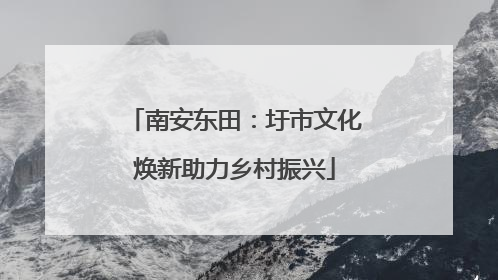南安东田：圩市文化焕新助力乡村振兴