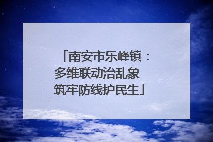 南安市乐峰镇：多维联动治乱象 筑牢防线护民生