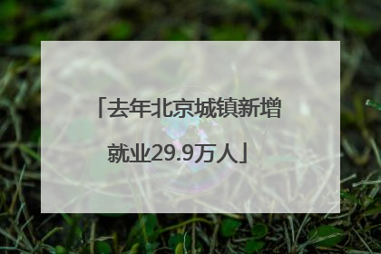 去年北京城镇新增就业29.9万人