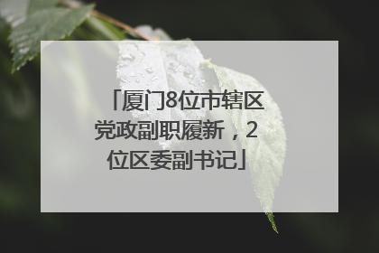 厦门8位市辖区党政副职履新，2位区委副书记