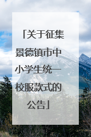 关于征集景德镇市中小学生统一校服款式的公告