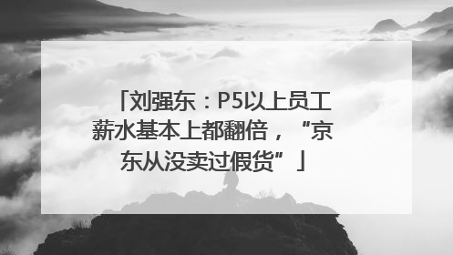 刘强东：P5以上员工薪水基本上都翻倍，“京东从没卖过假货”